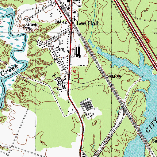 Topographic Map of Newport News Fire and Emergency Medical Services Station 5, VA