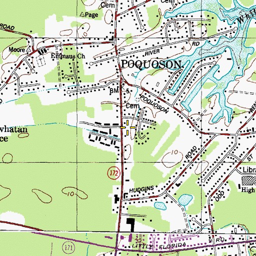 Topographic Map of Poquoson City Fire and Rescue Station 2, VA