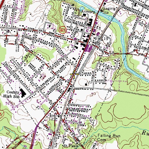Topographic Map of Greensville Volunteer Rescue Squad, VA