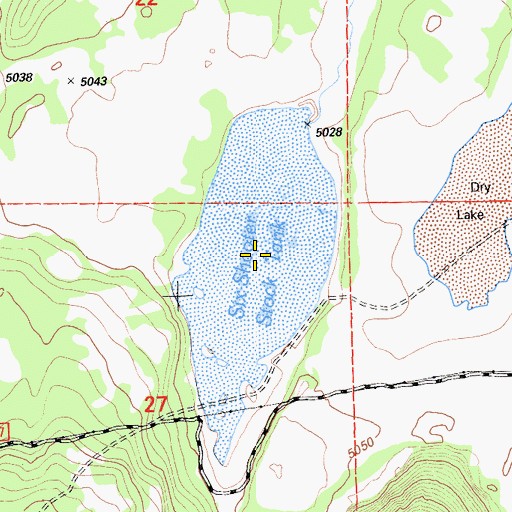 Topographic Map of Six-Shooter Stock Tank, CA