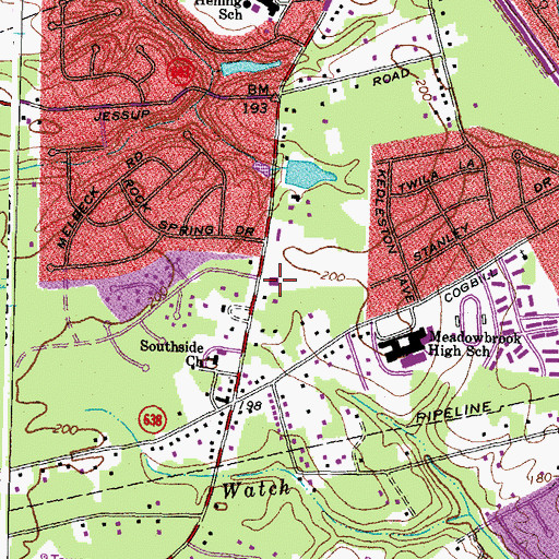 Topographic Map of Chesterfield Fire and Emergency Medical Services Station 11 Dale, VA