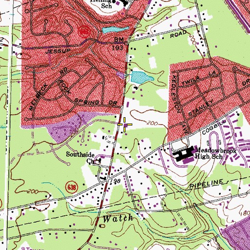 Topographic Map of Chesterfield Fire and Emergency Medical Services Station 11 Dale, VA