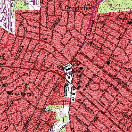 Topographic Map of Tuckahoe Volunteer Rescue Squad Station 1, VA