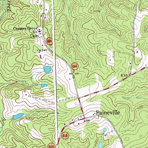 Topographic Map of Amelia County Volunteer Fire Department Company 5 Paineville, VA