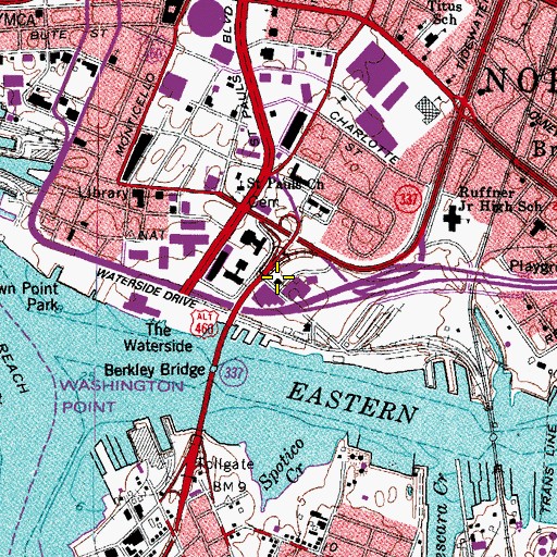 Topographic Map of Fifth Naval District Permanent Shore Patrol, VA