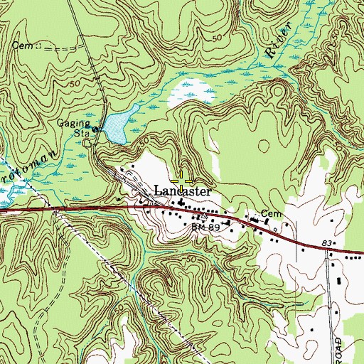 Topographic Map of Lancaster County Sheriff's Office, VA