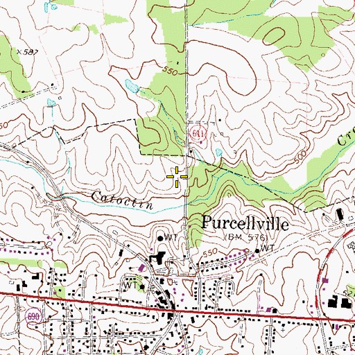 Topographic Map of Purcellville Police Department, VA