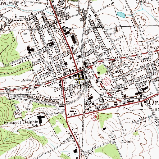 Topographic Map of Orange Police Department, VA