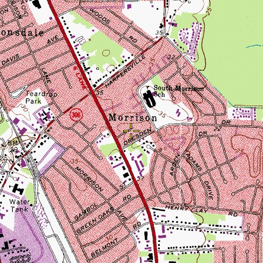 Topographic Map of Newport News Police Department - Central Precinct, VA