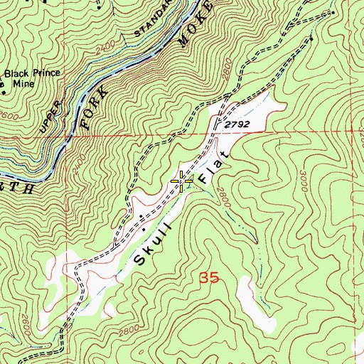 Topographic Map of Skull Flat, CA