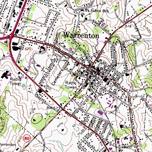 Topographic Map of Fauquier County Sheriff's Office Adult Detention Center, VA
