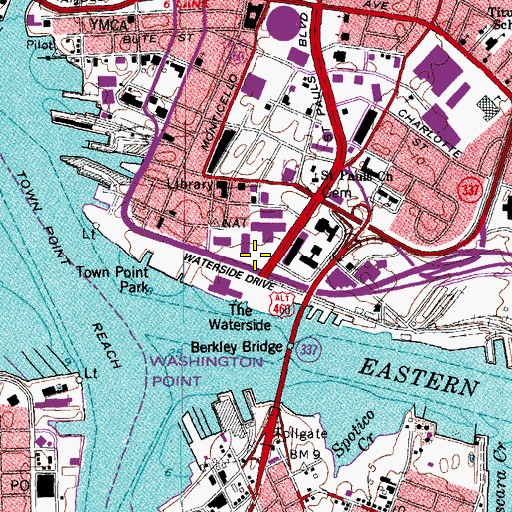 Topographic Map of Norfolk Criminal Division Circuit Court, VA