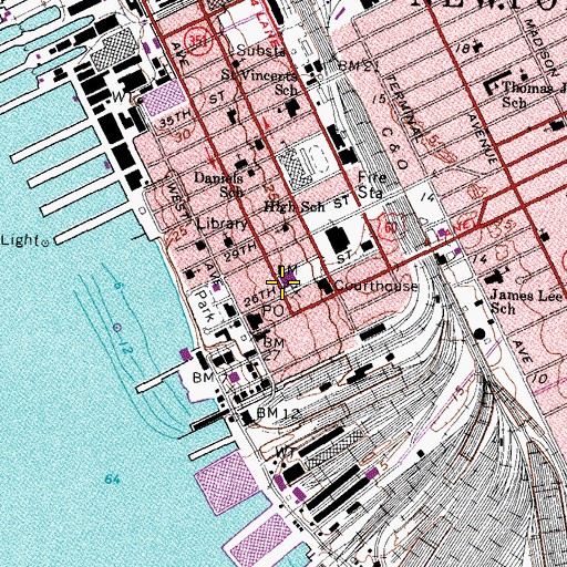 Topographic Map of Newport News Chief of Police, VA