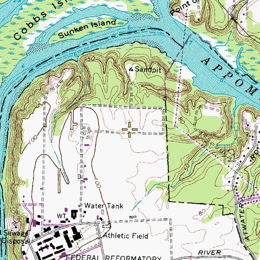 Topographic Map of Riverside Regional Jail, VA