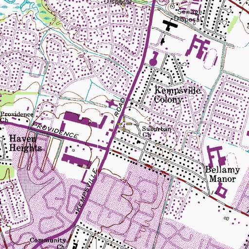Topographic Map of Virginia Beach Police Department Fourth Precinct, VA
