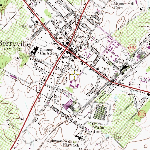 Topographic Map of Berryville Police Department, VA