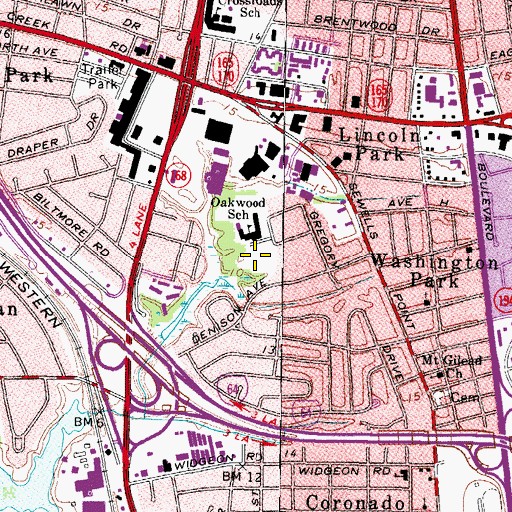 Topographic Map of Norfolk Police Department Third Patrol Division, VA
