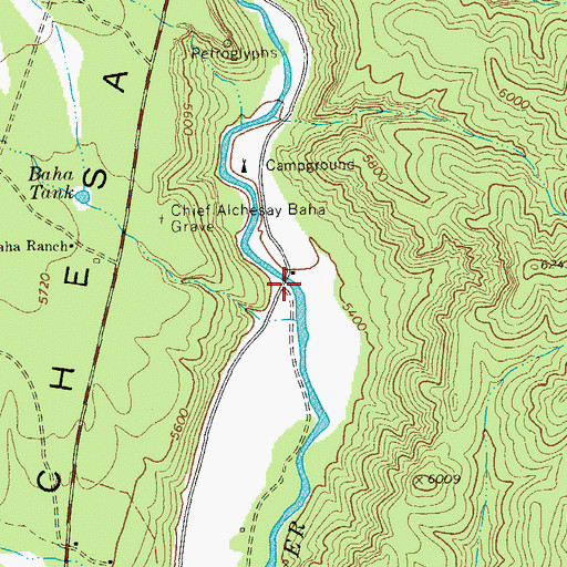 Topographic Map of Baha Diversion Dam, AZ