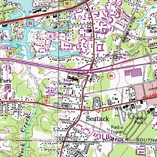 Topographic Map of Virginia Beach Law Enforcement and Training Academy, VA