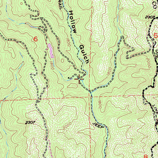 Topographic Map of Skunk Hollow Gulch, CA