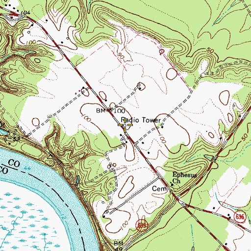 Topographic Map of Virginia State Police Division 1 Area 3 Office, VA