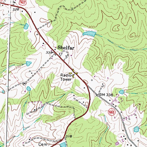 Topographic Map of Virginia State Police Division 1 Area 4 Office, VA