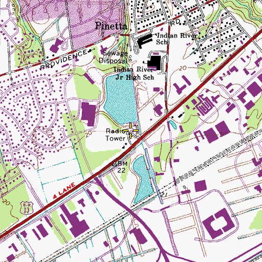 Topographic Map of Virginia State Police Division 5 Area 47 Office, VA