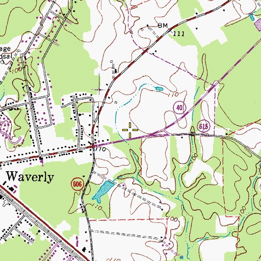 Topographic Map of Virginia State Police Division 5 Area 36 Office, VA