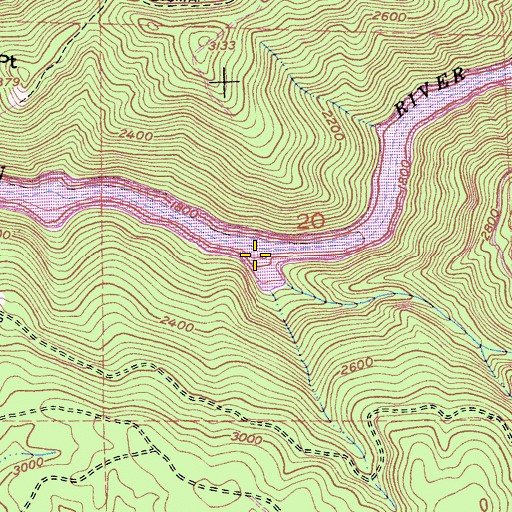 Topographic Map of Slab Creek Reservoir, CA