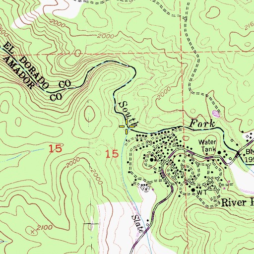 Topographic Map of Slate Creek, CA