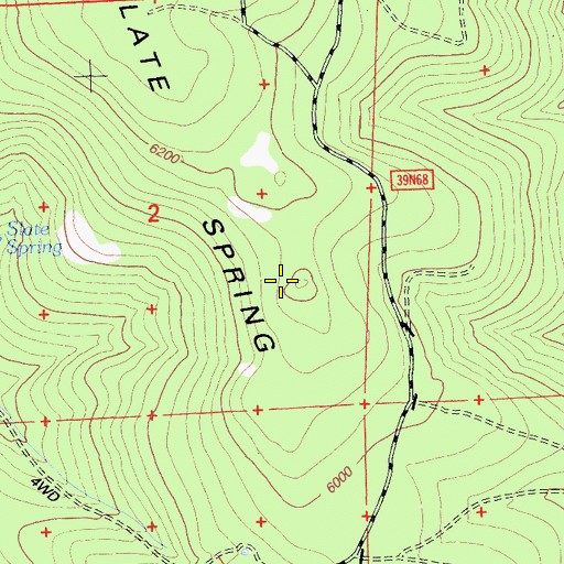 Topographic Map of Slate Spring Ridge, CA