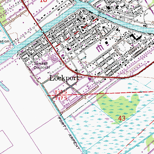Topographic Map of Lockport Volunteer Fire Department Central Station, LA