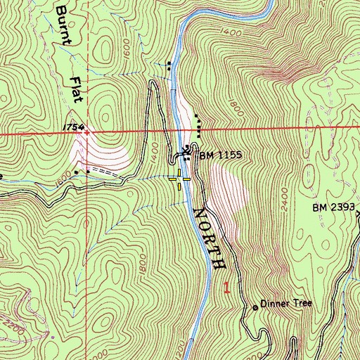 Topographic Map of Slaughter Ravine, CA