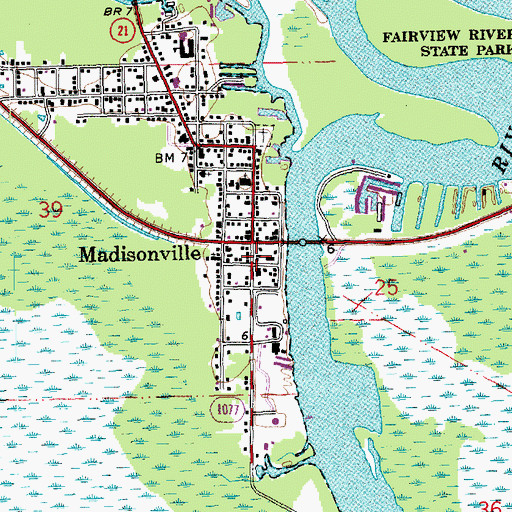 Topographic Map of Saint Tammany Parish Fire District 2 Station 21, LA