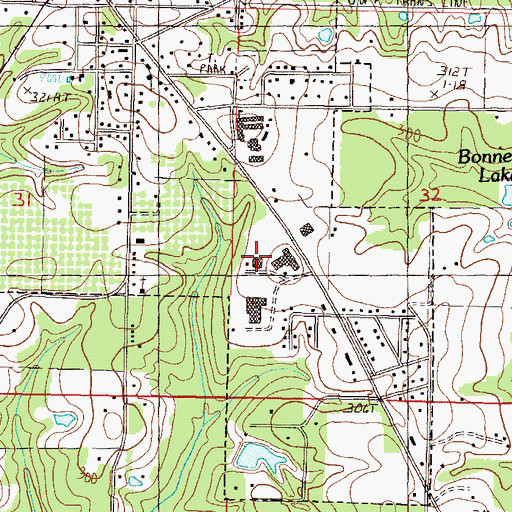Topographic Map of Poplarville Fire Department, MS