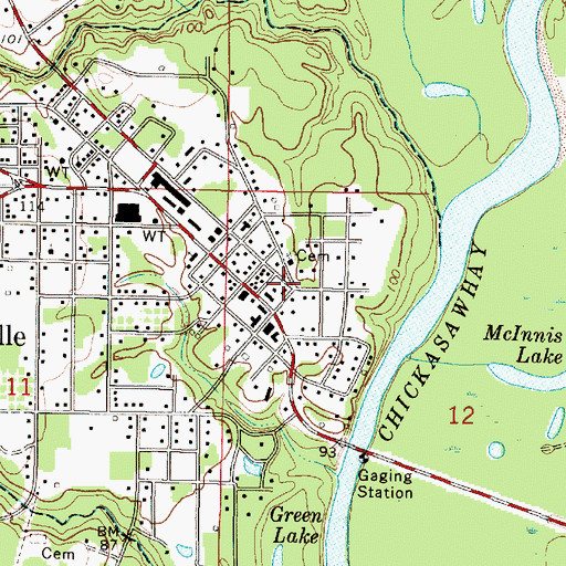 Topographic Map of Greene County Sheriff's Office, MS