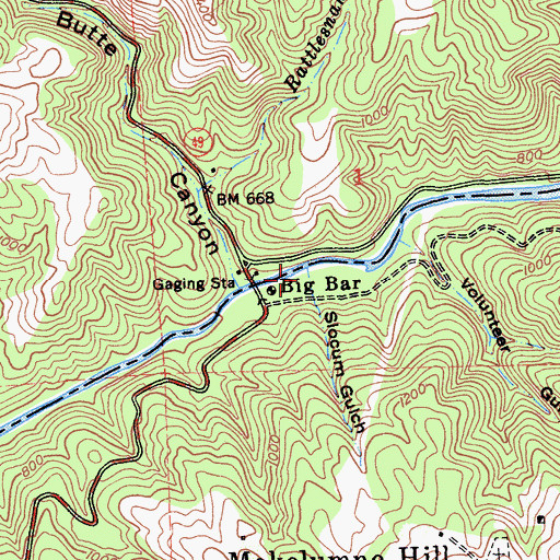 Topographic Map of Slocum Gulch, CA