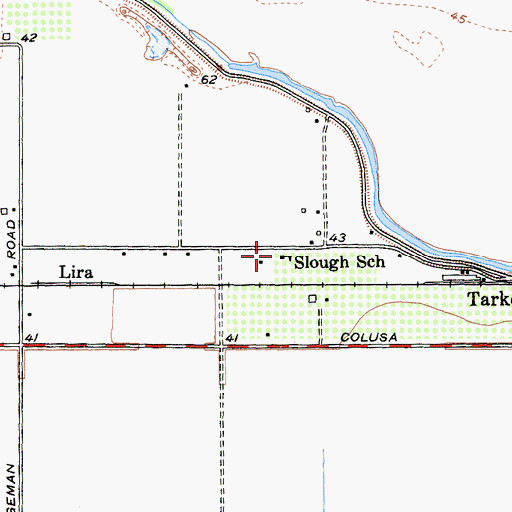 Topographic Map of Slough School, CA