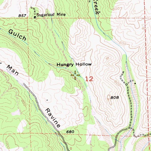 Topographic Map of Slug Gulch, CA