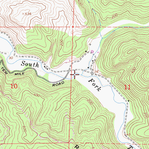 Topographic Map of Smith Creek, CA