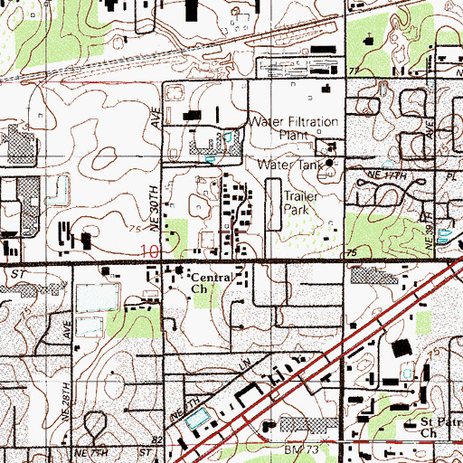 Topographic Map of Ocala Police Department, FL