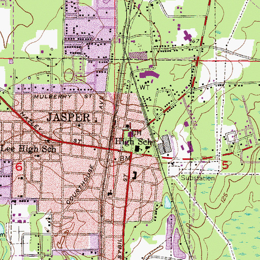 Topographic Map of Hamilton County Sheriff's Office, FL