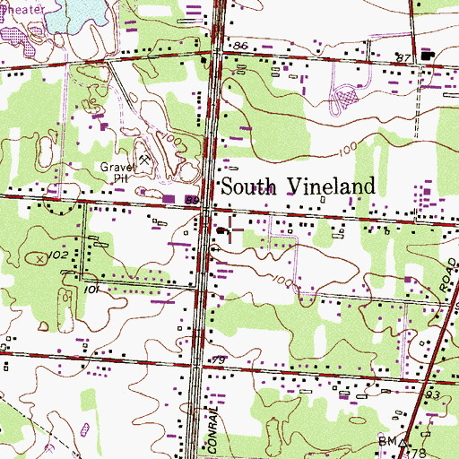 Topographic Map of South Vineland Elementary School, NJ