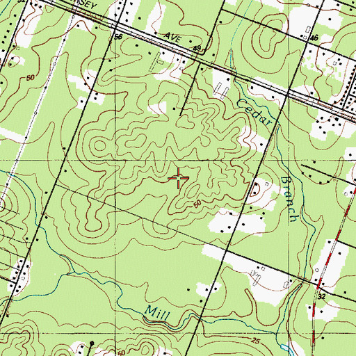 Topographic Map of Fernwood Avenue Middle School, NJ