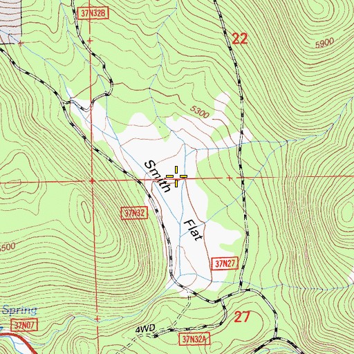 Topographic Map of Smith Flat, CA