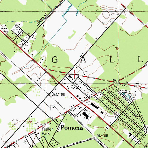 Topographic Map of Pomona Elementary School, NJ