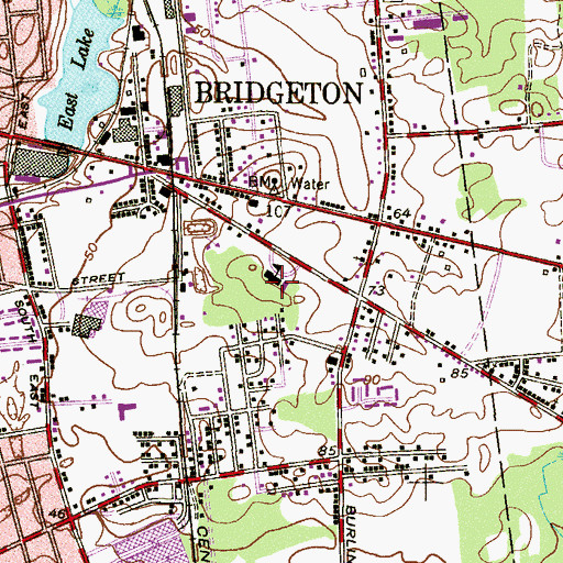 Topographic Map of Buckshutem Road Elementary School, NJ