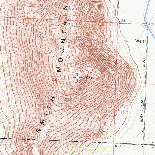 Topographic Map of Smith Mountain, CA