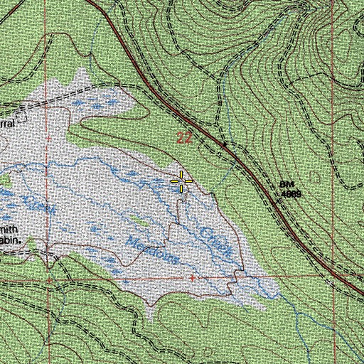 Topographic Map of Lassen Trail, CA