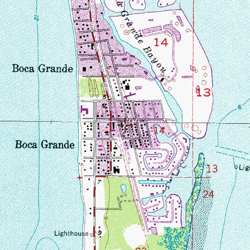 Topographic Map of Lee County Sheriff's Office - Boca Grande, FL